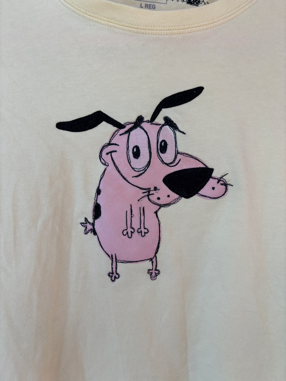 courage the cowardly dog 3/4 sleeve (women’s large)
