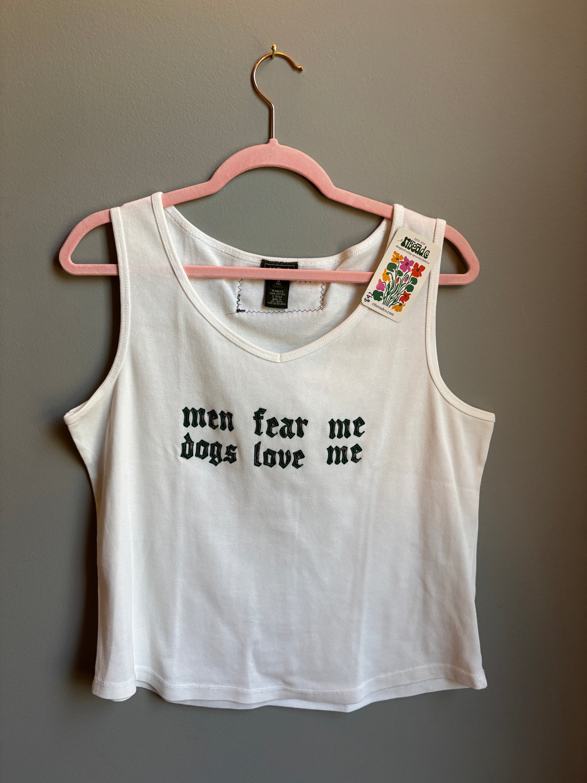men fear me dogs love me (womens m)
