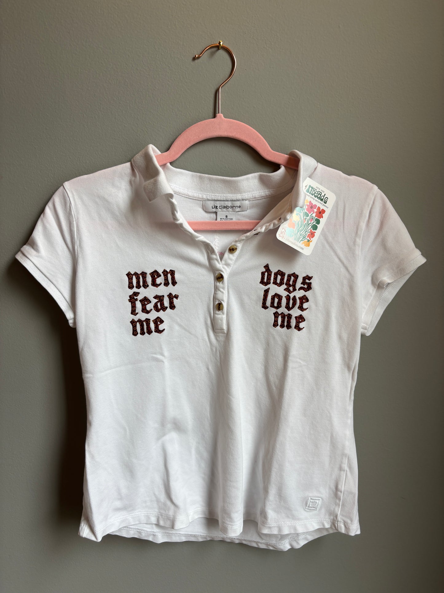 men fear me dogs love me tee (womens s)
