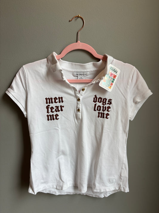 men fear me dogs love me tee (womens s)