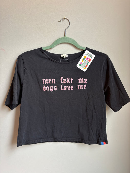 men fear me dogs love me tee (womens m)