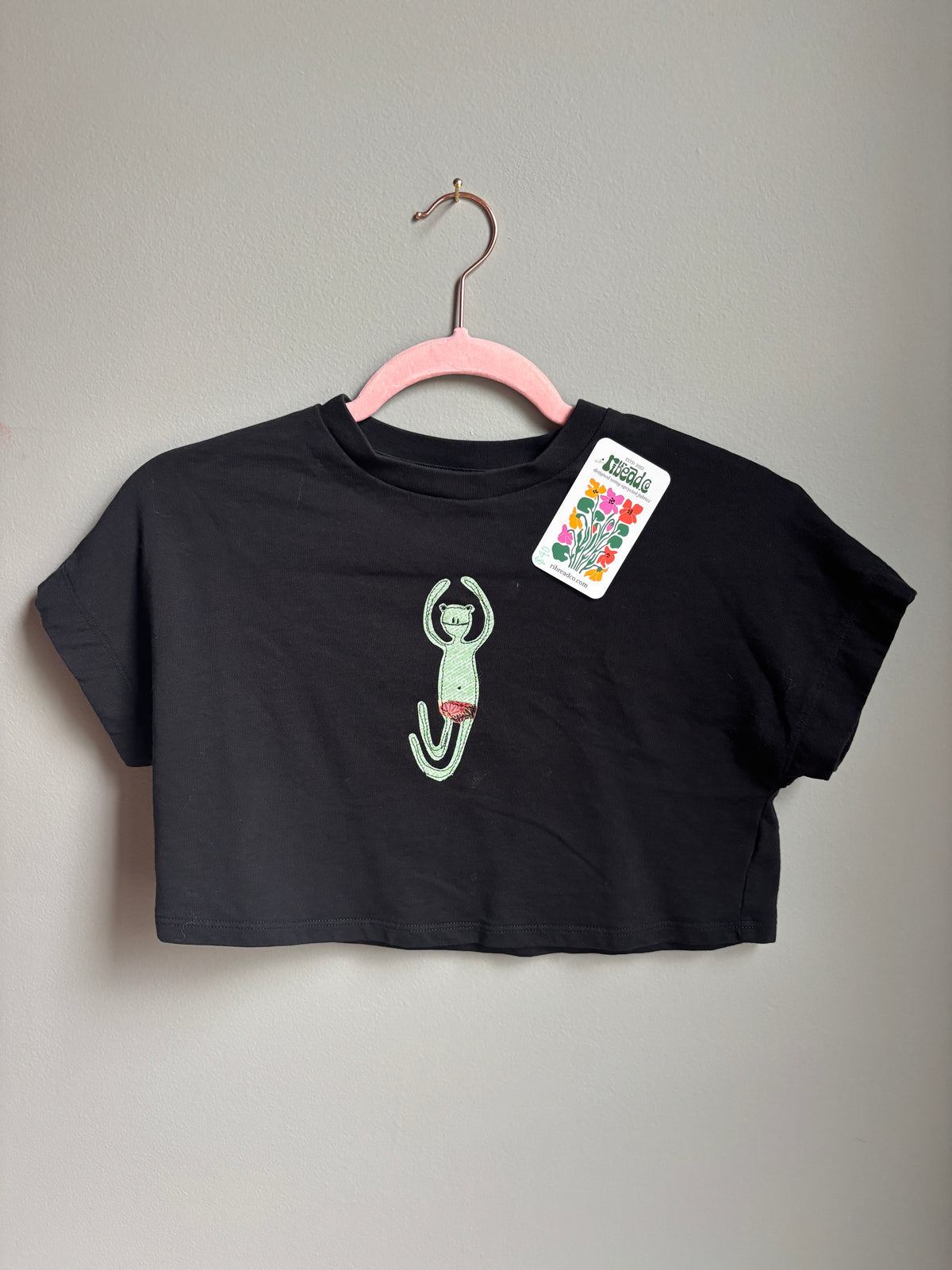 underwear frog cropped tee (womens s)