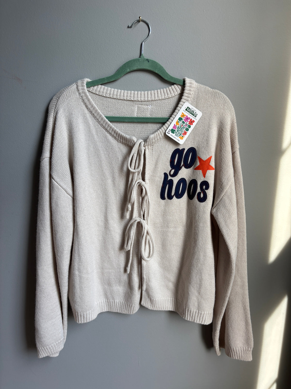 go hoos tie sweater (womens l)