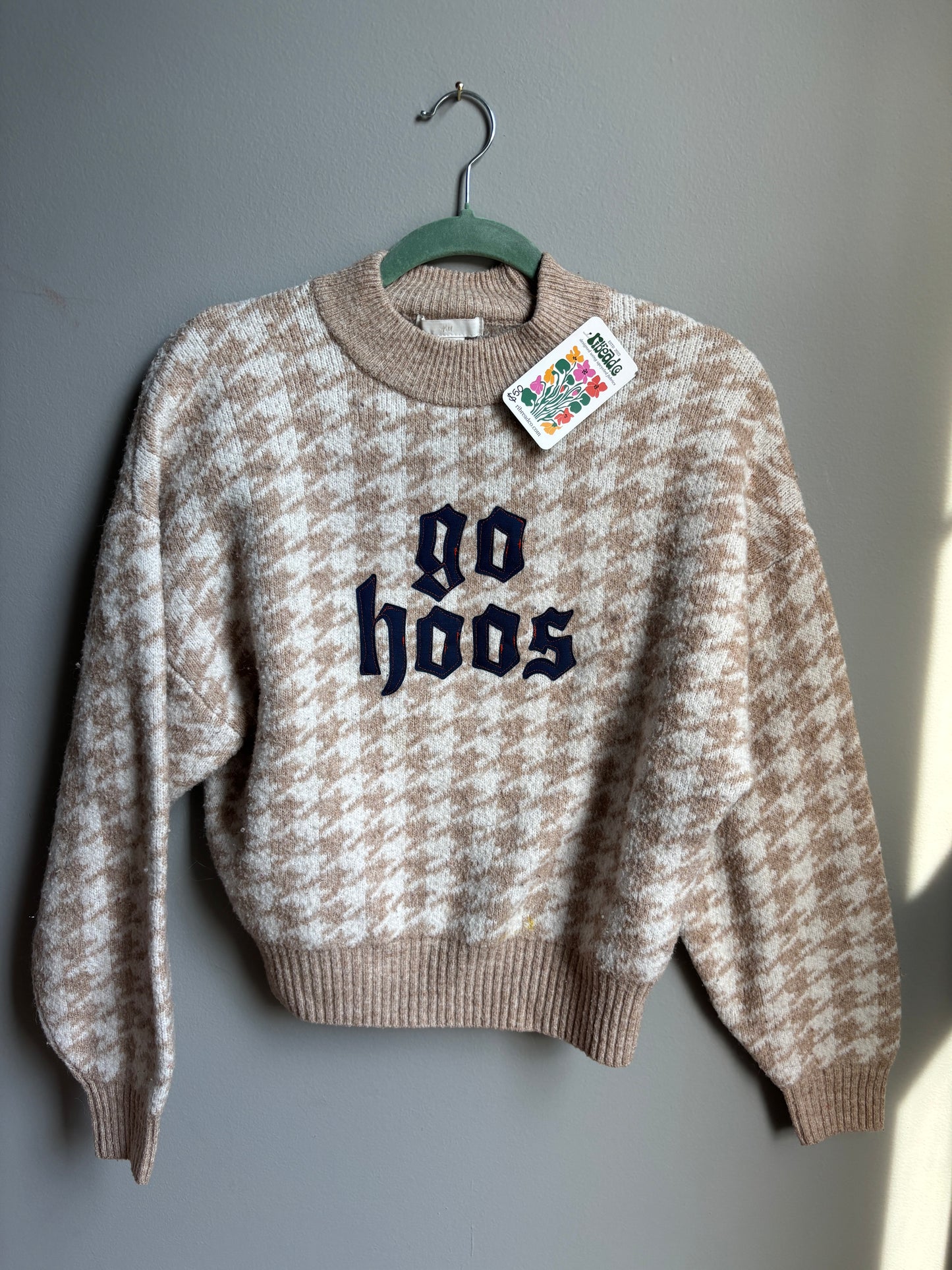 go hoos houndstooth sweater (womens xs)