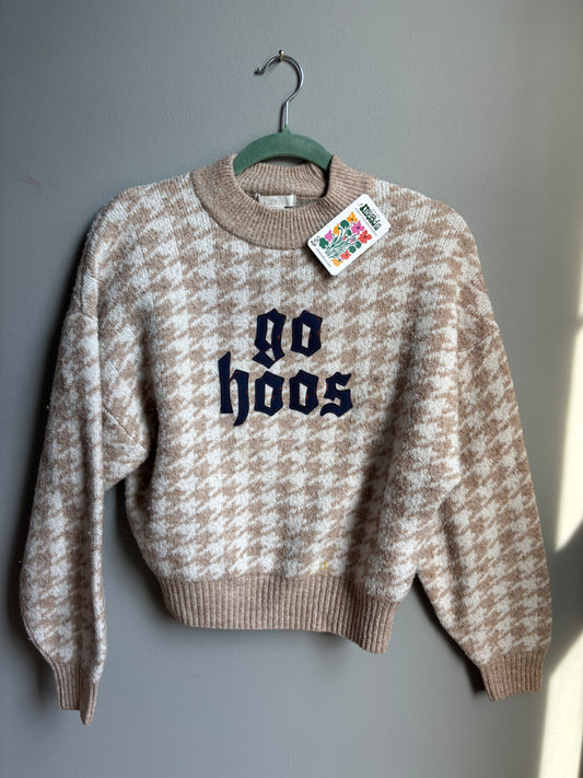 go hoos houndstooth sweater (womens xs)