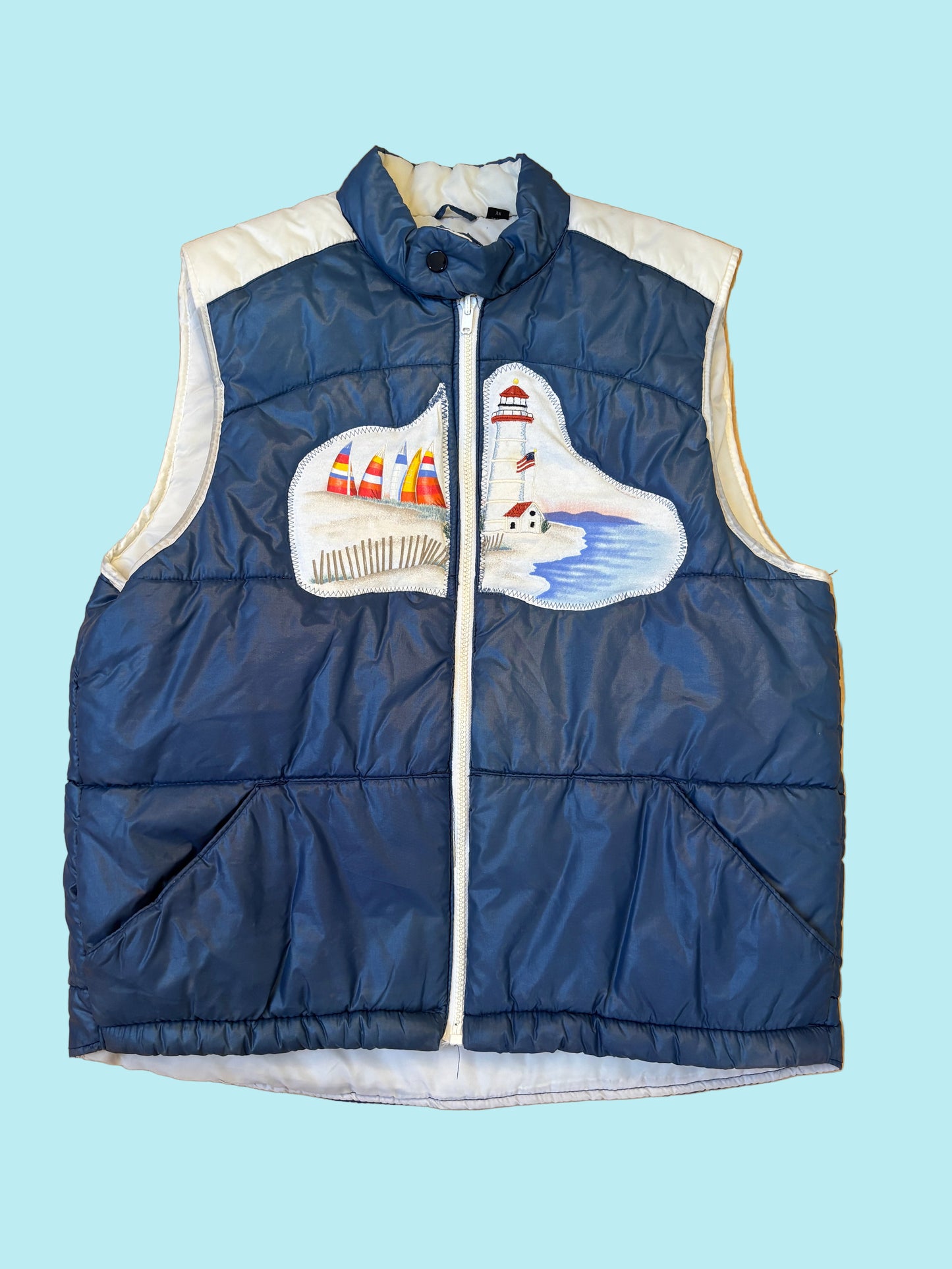 beach scene vest (M)